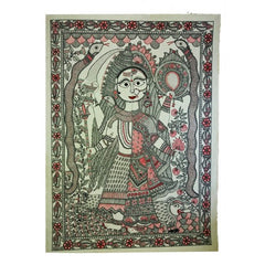 Traditional Handmade Madhubani Canvas Painting