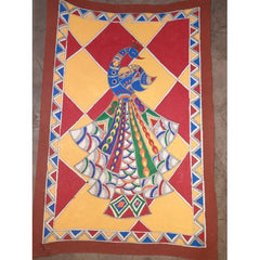 Handmade Beautiful Designed Peacock Pagdi By Madhubani Painting In MultiColour