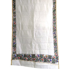 Men's Ethnic and Traditional Madhubani Hand Painted Beautiful Fish Painting Border Cotton Gamcha
