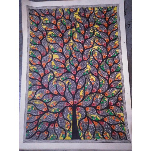 Traditional Handmade Beautiful Colourful Madhubani Painting For Decoration Purpose