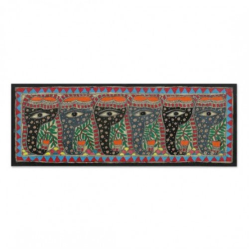Traditional Beautiful Lord Ganesha Design Madhubani Painting for Wall Decor
