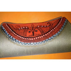 Handmade Beautiful Purse Designed by Madhubani Painting For Women In Silver Colour