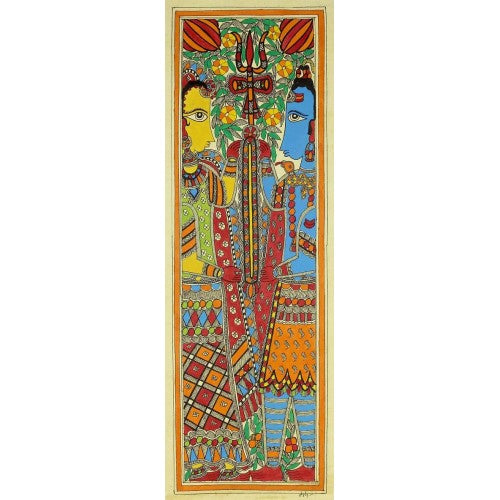 Traditional Handmade Beautiful Madhubani Painting On Shell For Decoration Purpose