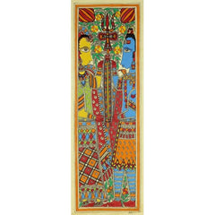 Traditional Handmade Beautiful Madhubani Painting On Shell For Decoration Purpose