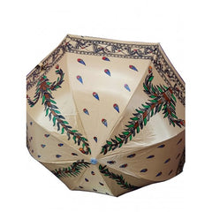 Traditional Handmade Umbrella Designed By Madhubani Painting For Sun And Rain Protection