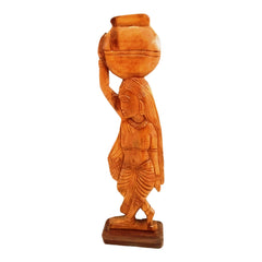 Madini Carring the water pot on her head Wooden Craft