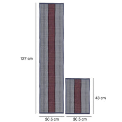 Madur Kanthi Red and Blue Runner With 6 Table Mate