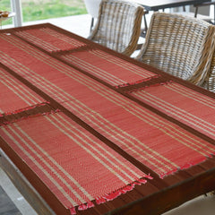 Madur Kanthi Red Runner With 6 Table Mate
