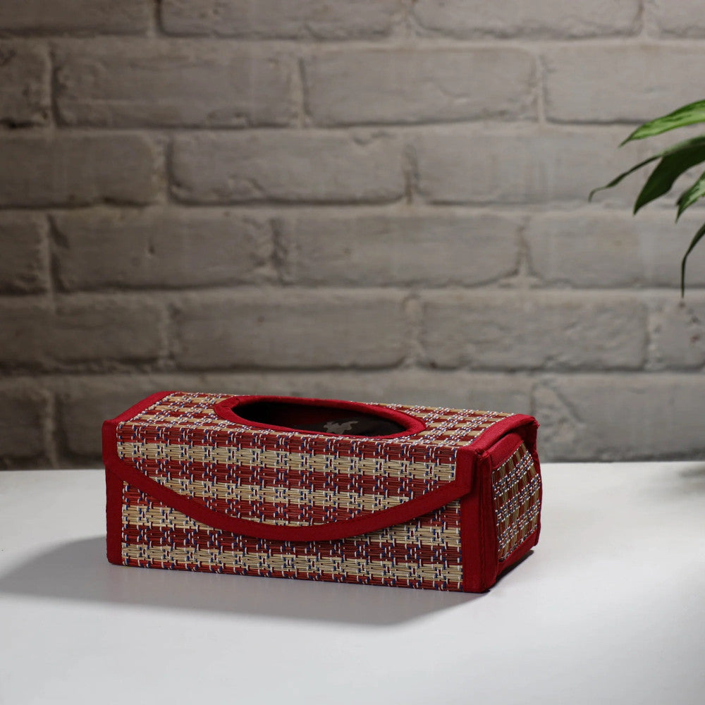 Madur Kathi Tissue Holder in Red Colour