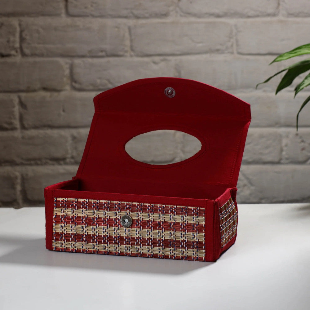 Madur Kathi Tissue Holder in Red Colour
