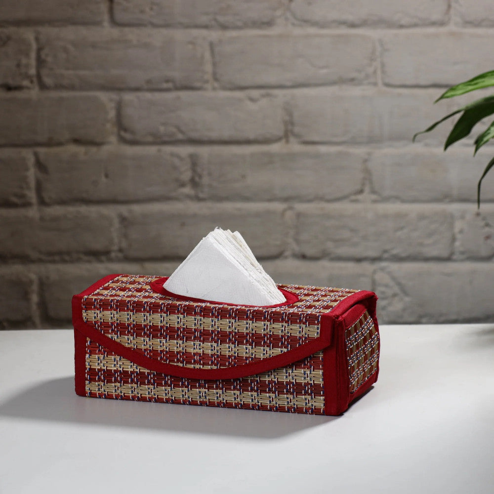 Madur Kathi Tissue Holder in Red Colour