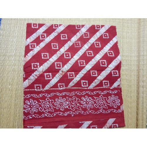 Traditional Handicraft Madurai Sungudi Cotton Fabric Red Colour Saree Of Tamil Nadu For Women