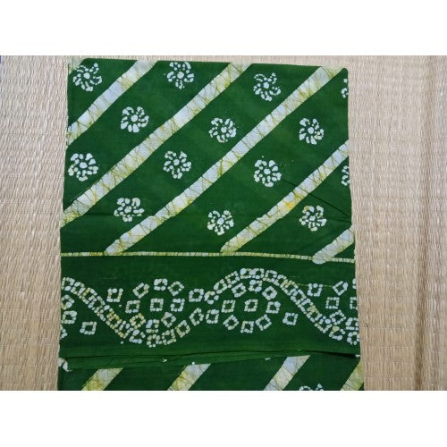 Traditional Handicraft Madurai Sungudi Cotton Fabric Green Colour Saree Of Tamil Nadu For Women