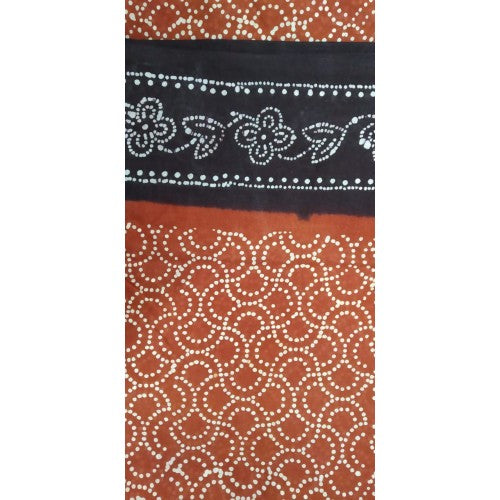 Delightful Handicraft Madurai Sungudi Mulmul Fabric Brown Colour Saree