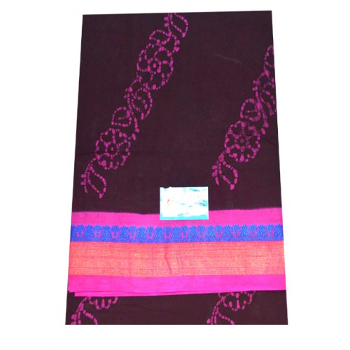 Traditional Madurai Sungudi Cotton Purple Saree for Women
