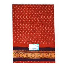 Traditional Madurai Sungudi Cotton Red Saree for Women