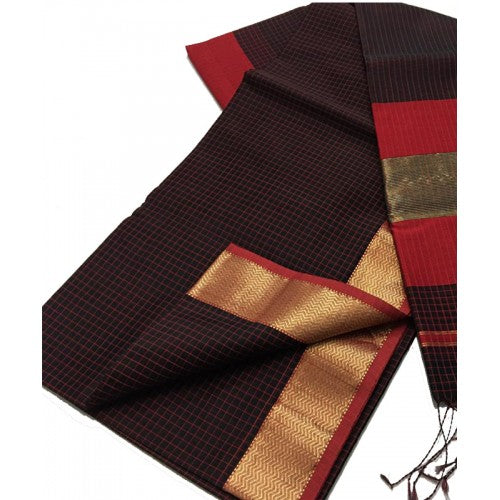 Traditional Handloom Maheshwar Zari Border Navy Blue Saree For Women