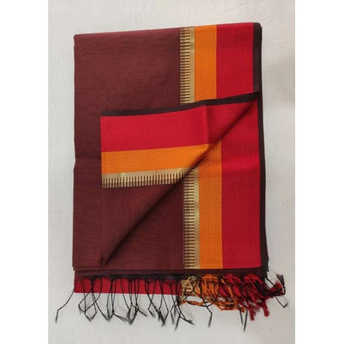 Multi-Color Maheshwari Silk And Cotton Saree
