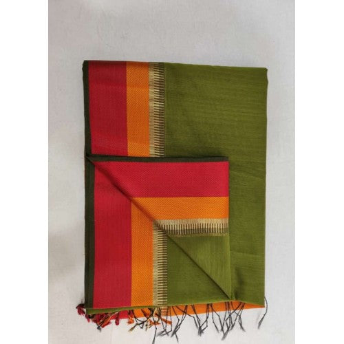 Multi-Color Maheshwari Silk And Cotton Saree