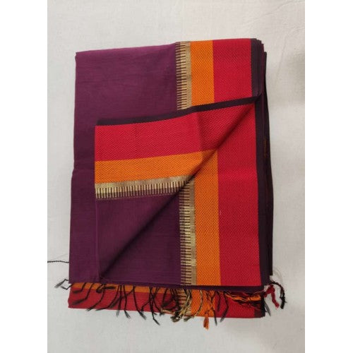 Multi-Color Maheshwari Silk And Cotton Saree