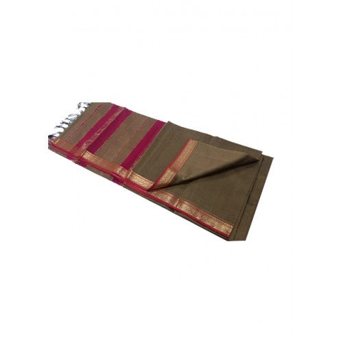 Brown Silk Collections Of Maheshwar Saree For Women