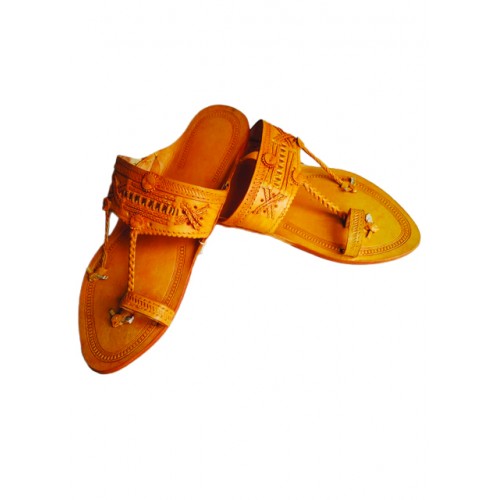 Traditional Handicraft Trendy Look Kolhapuri Chappal In Dark Brown Colour For Women