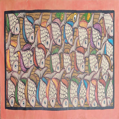 Marching Fishes Bengal Patachitra Art