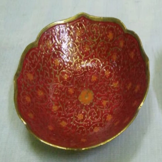 Maroon Bowl Meena Work (4.5 Inch)