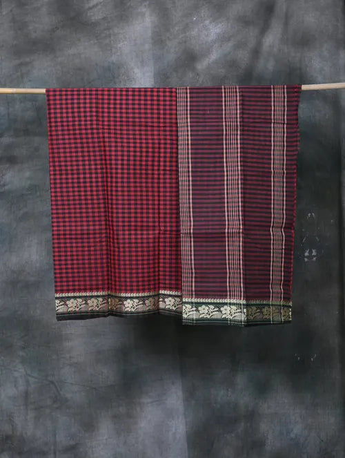 Maroon Shantipur Saree
