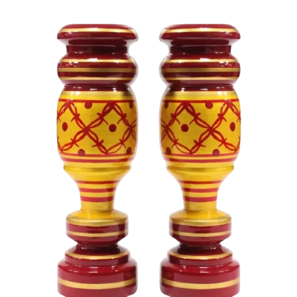 Maroon & Yellow Colour Flower Pot set of 2