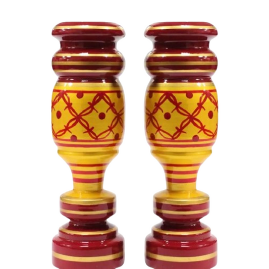 Maroon & Yellow Colour Flower Pot set of 2