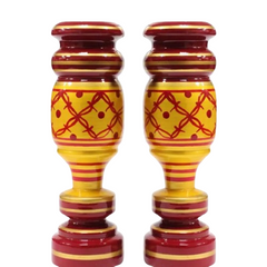 Maroon & Yellow Colour Flower Pot set of 2