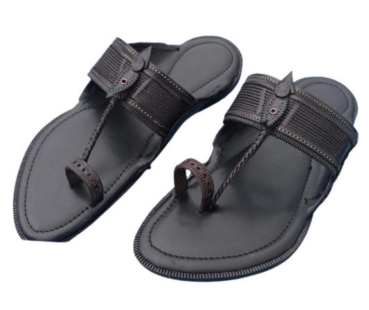 Men - Black Chappal (I)