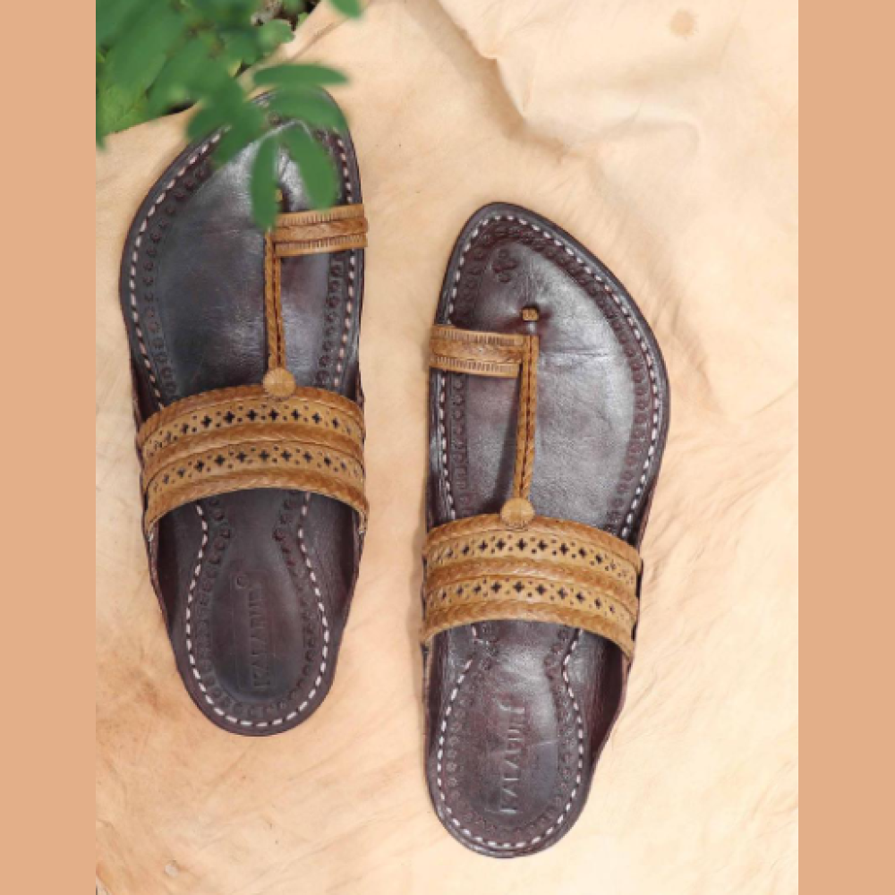 Men - Light Brown & Brown Chappal (I)