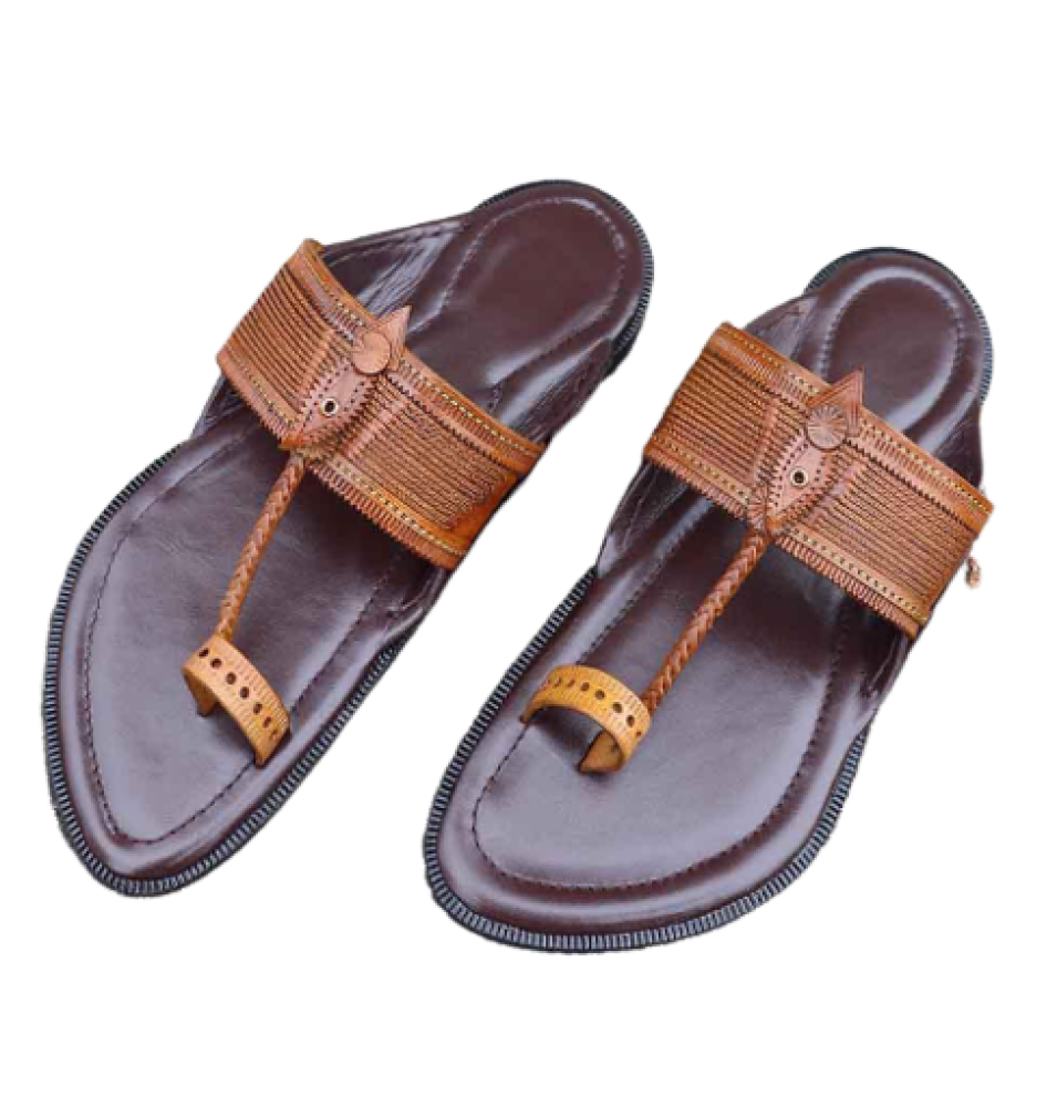 Lite Ride Chappal Shop – Men - Light Brown & Brown Chappal (II) - GI Heritage– Gi Heritage
