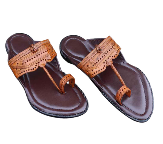 Men - Light Brown & Brown Chappal (III)