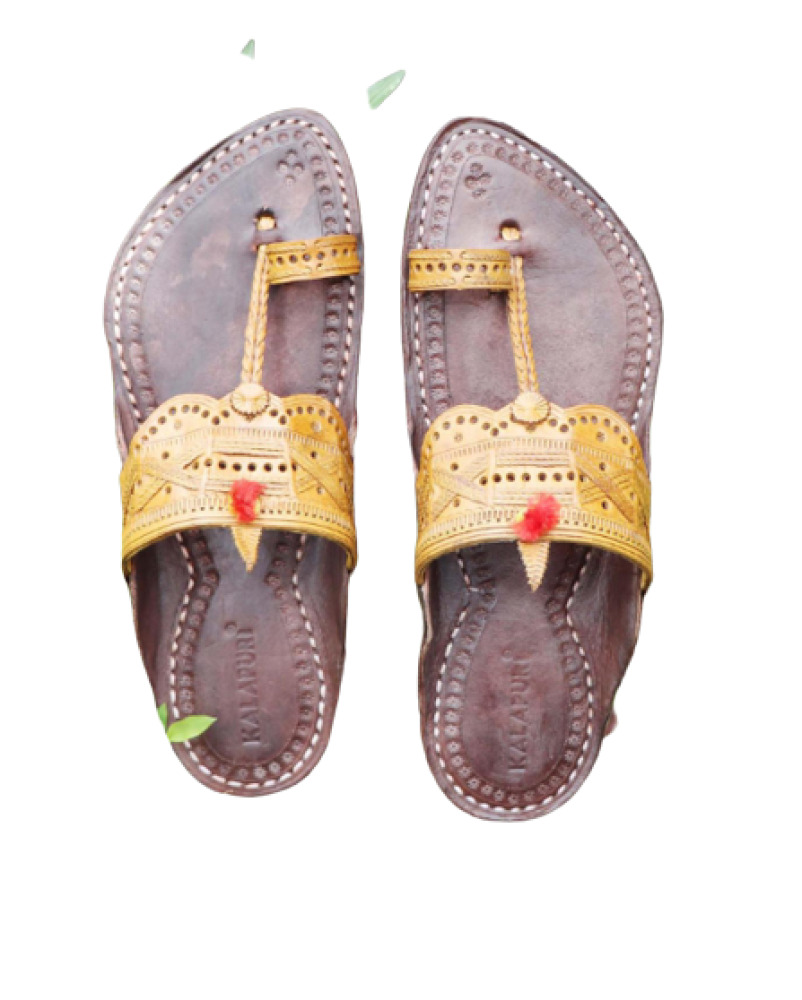 Men - Yellow & Brown Chappal