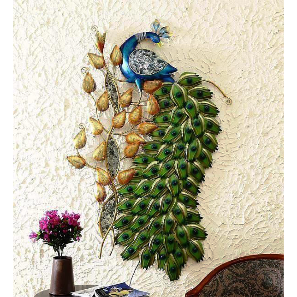 Metal Built Led Peacock Wall Décor