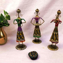 Metal Lady Musicians Set Of 3