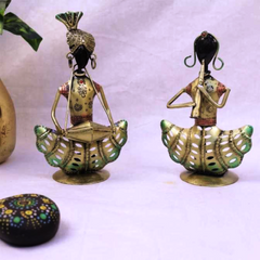 Metal Tea Light Musician Décor Set Of 2