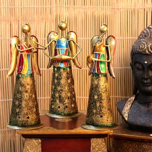 Metallic Star Angels Set Of 3