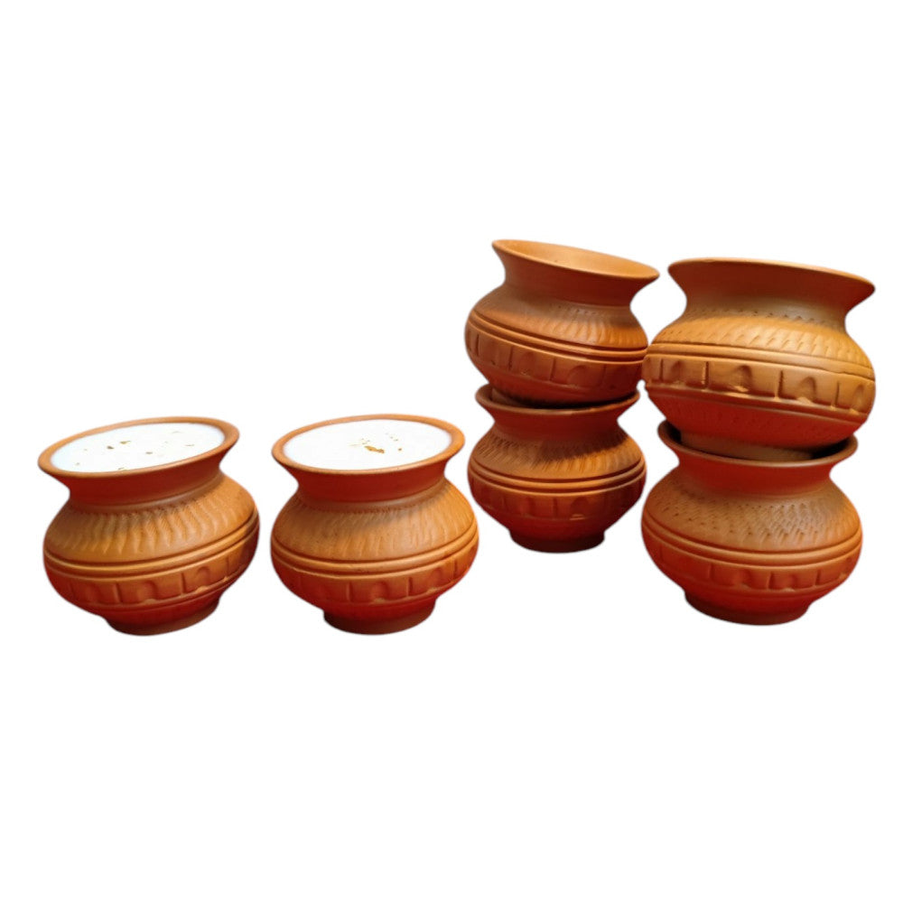 Microwave Safe Reusable Dahi Matka, Thandi Kulfi Cup 6 Piece Style 1