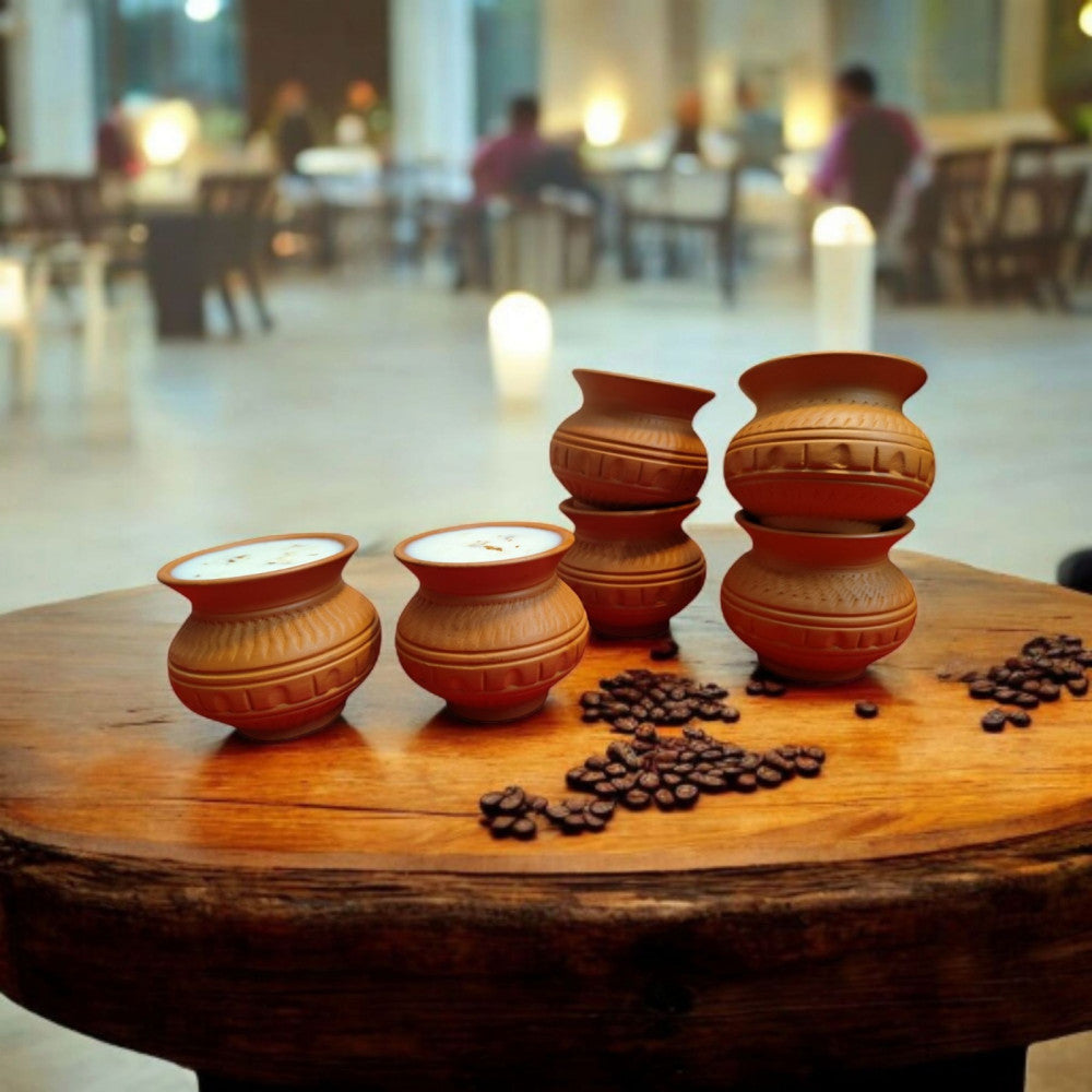 Microwave Safe Reusable Dahi Matka, Thandi Kulfi Cup 6 Piece Style 1