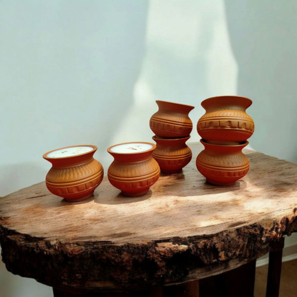 Microwave Safe Reusable Dahi Matka, Thandi Kulfi Cup 6 Piece Style 1