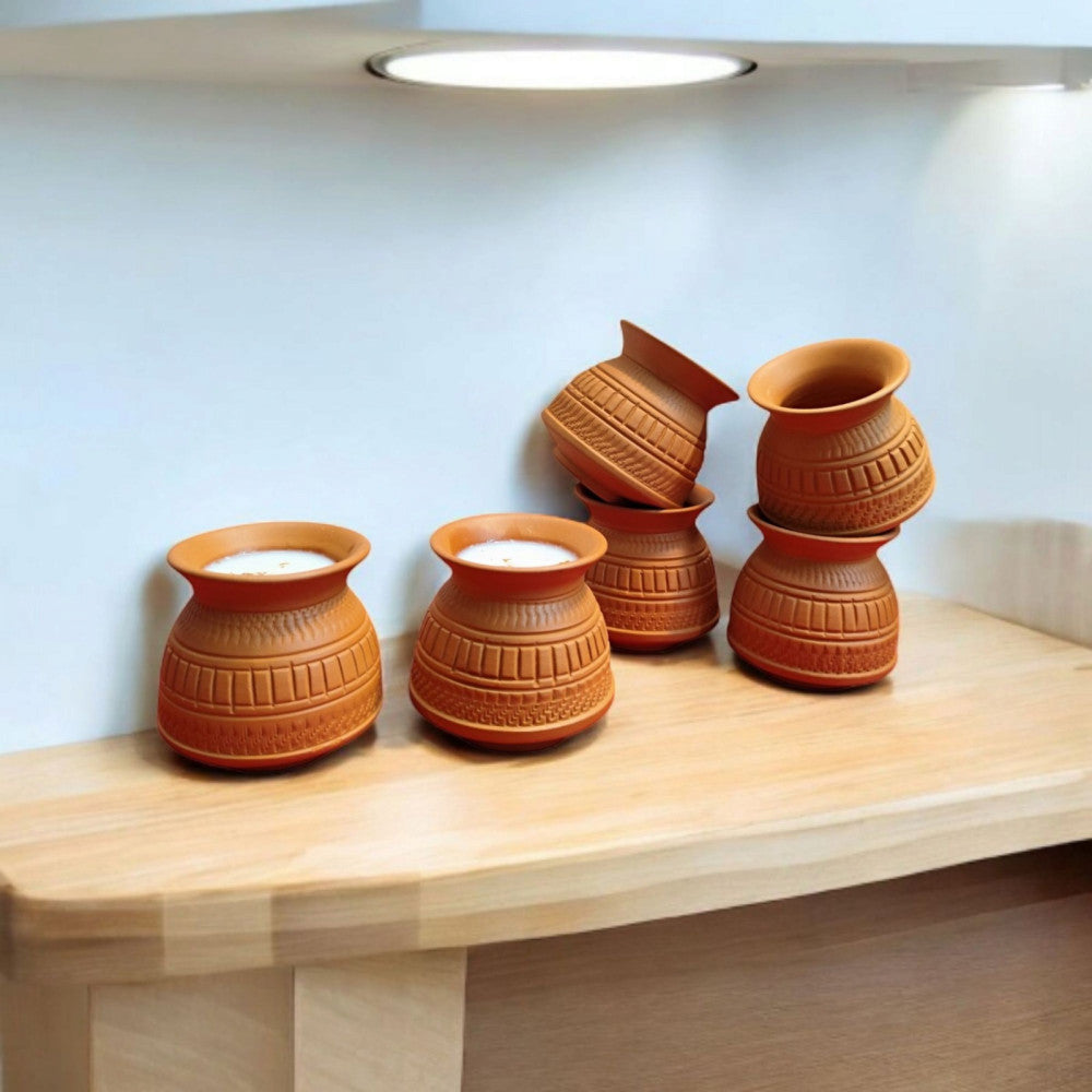 Microwave Safe Reusable Dahi Matka, Thandi Kulfi Cup 6 Piece Style 2