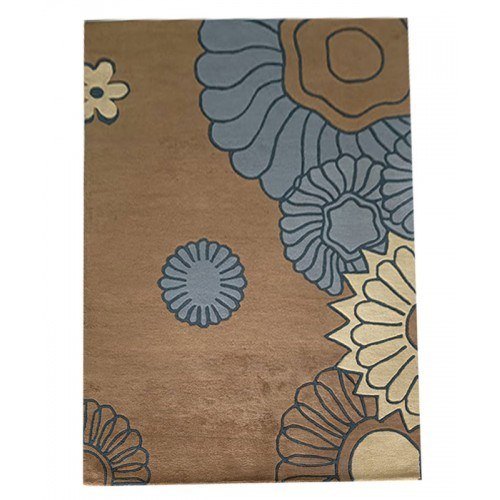 Flower Design Handmade Pure Wool Cotton Mirzapur Dari (5 x 8 Ft).