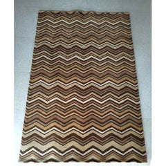 Latest Hand Tufted Multicolour Design Pure Wool Cotton Mirzapur Dari (5 x 8 Ft).