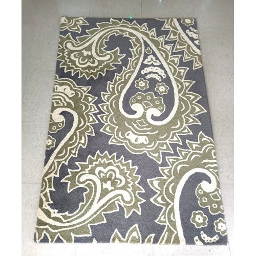 Beautiful Hand Tufted Multicolour Flower Design Pure Wool Cotton Mirzapur Dari (5 x 8 Ft).