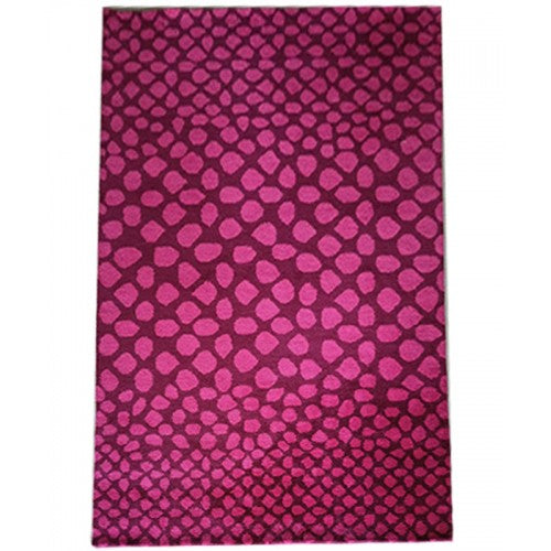 Glamours Hand Tufted Rose Red Colour Pure Wool Cotton Mirzapur Dari (5 x 8 Ft).
