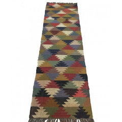Hand Tufted Multicolour Cotton Mirzapur Dari (8 X 5 Ft)